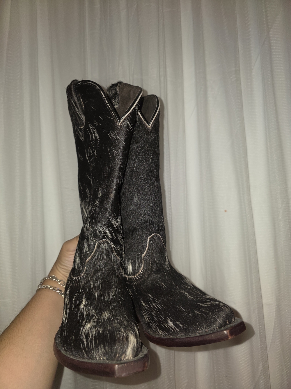 Black Haircalf Western Boots - Women's Stylish Cowgirl Boots